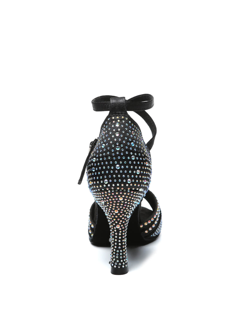 Black Strappy Rhinestone Latin Ballroom Shoes