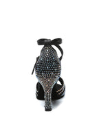 Black Strappy Rhinestone Latin Ballroom Shoes