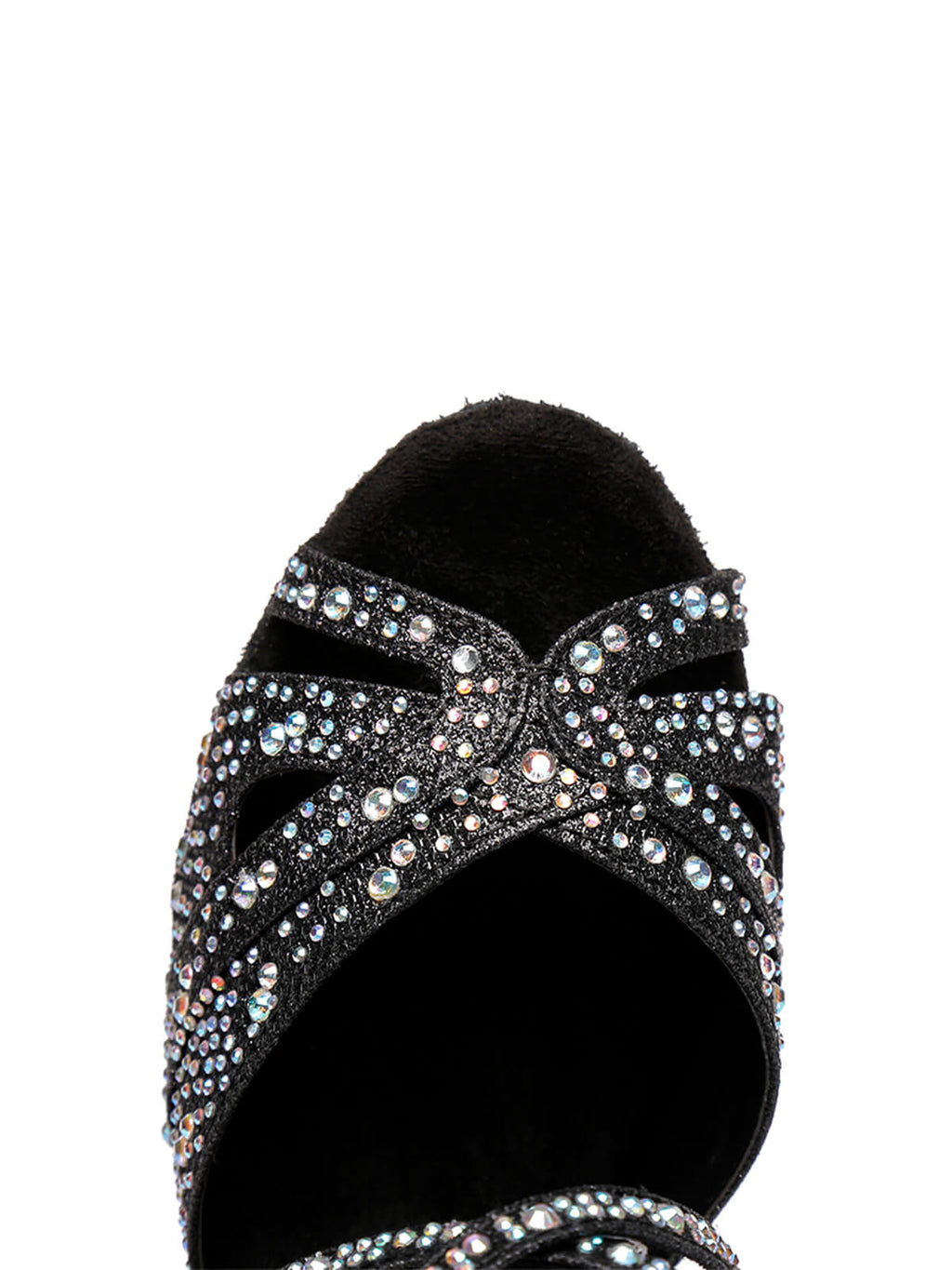 Black Studded With Diamonds Latin Shoes