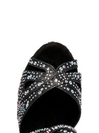 Black Studded With Diamonds Latin Shoes