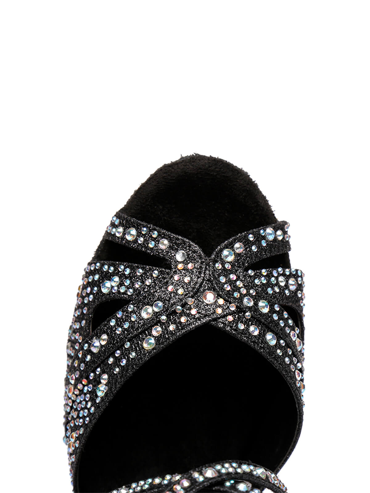 Black Studded With Diamonds Latin Shoes
