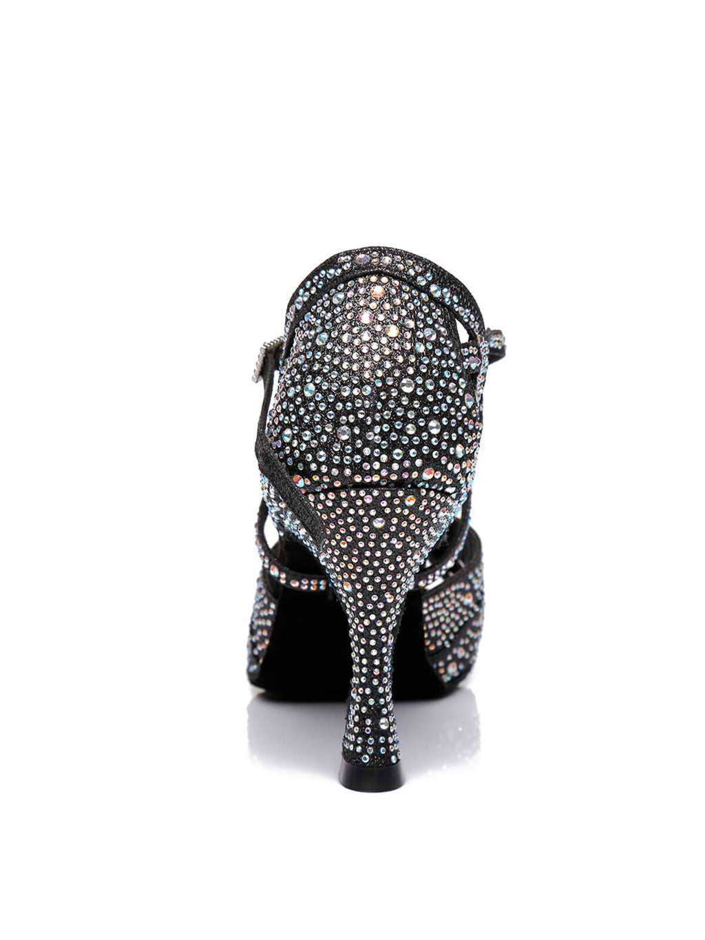 Black Studded With Diamonds Latin Shoes