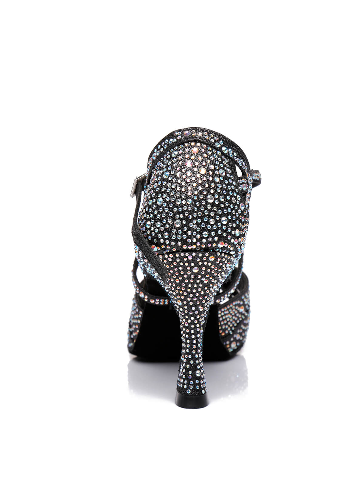 Black Studded With Diamonds Latin Shoes