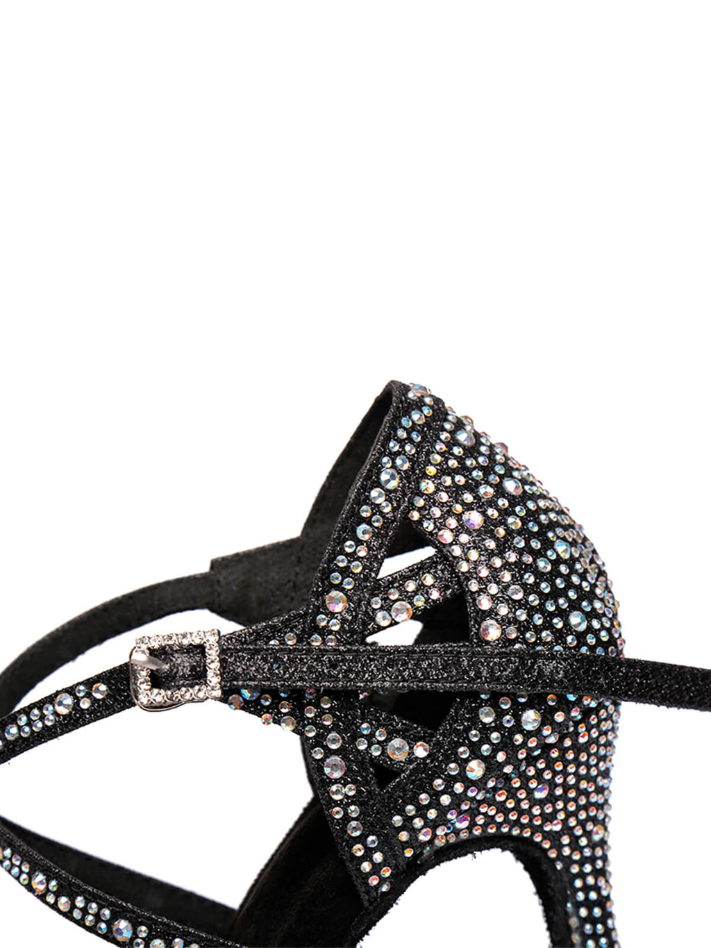 Black Studded With Diamonds Latin Shoes