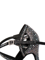 Black Studded With Diamonds Latin Shoes