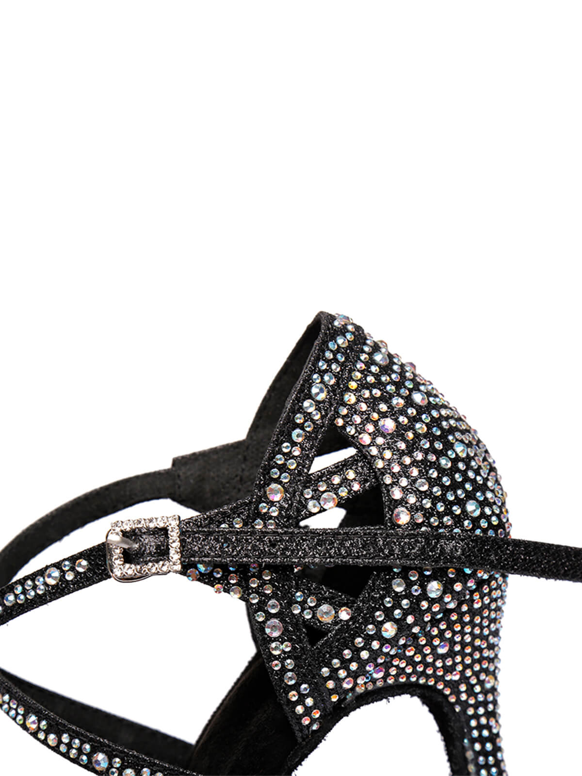Black Studded With Diamonds Latin Shoes
