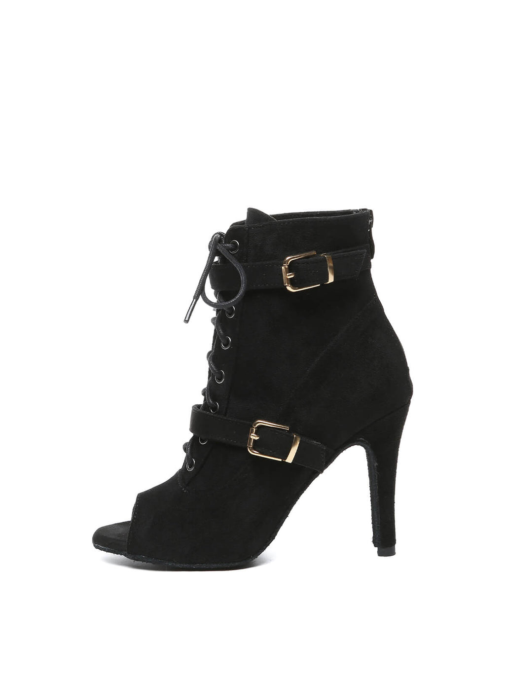 Black Suede Lace-Up Dance Boots