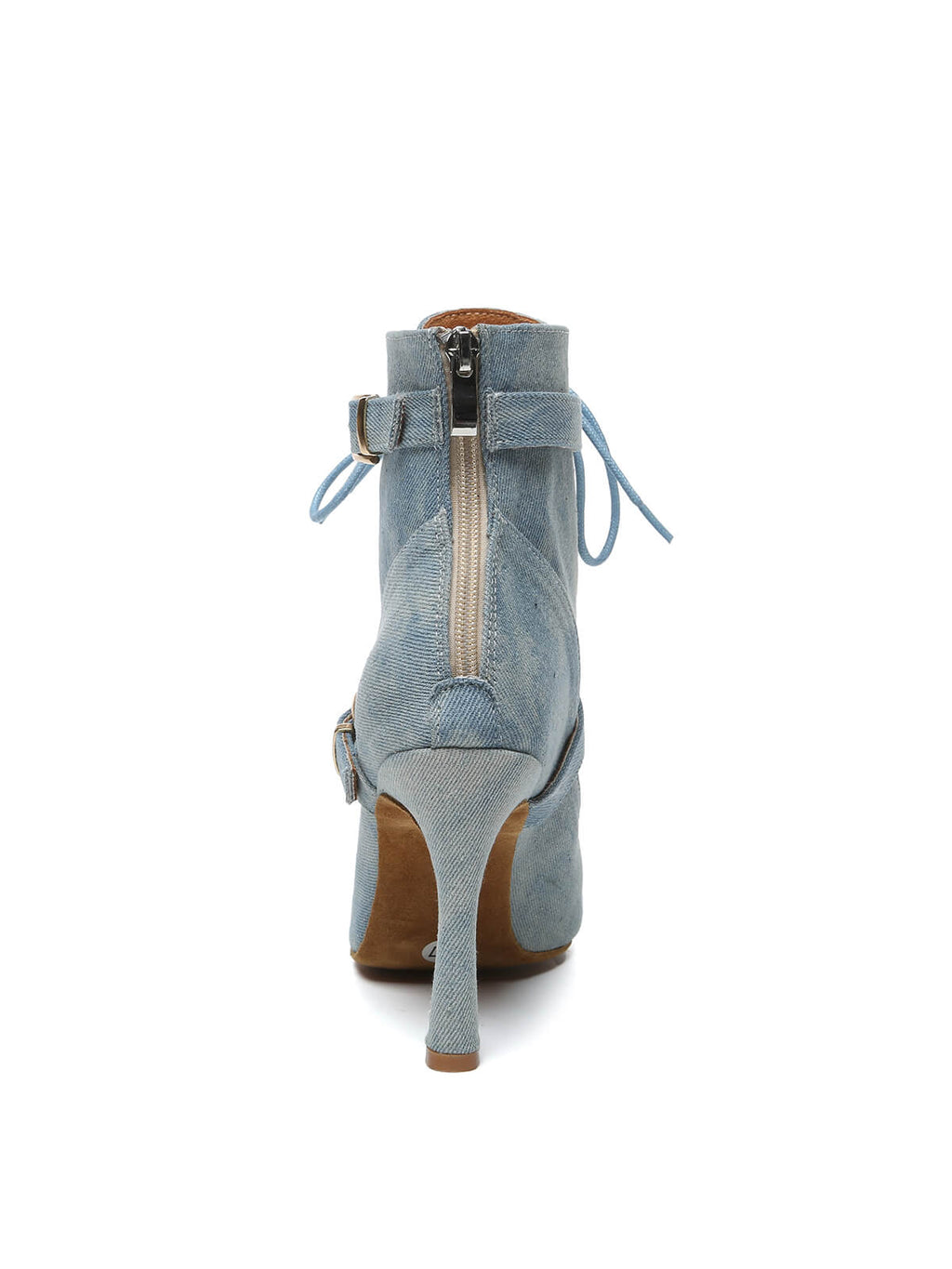 Blue Denim Lace-Up Dance Boots