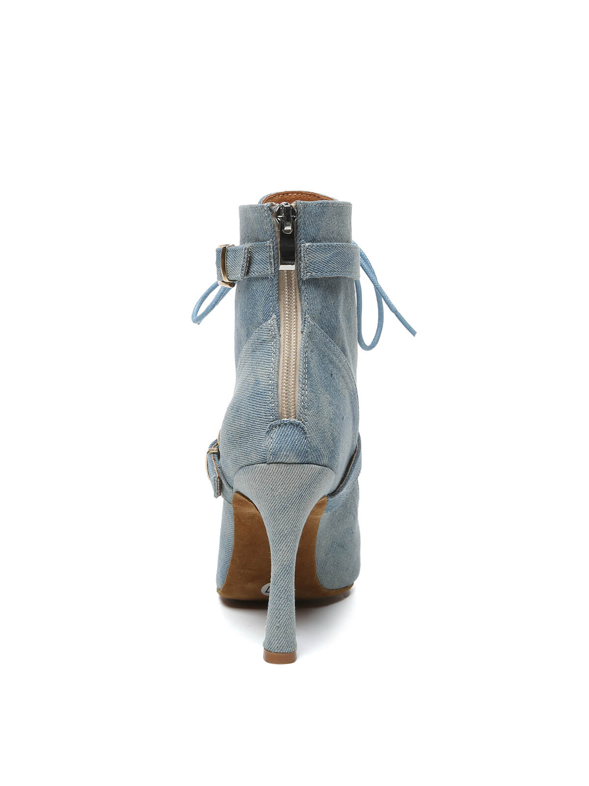Blue Denim Lace-Up Dance Boots