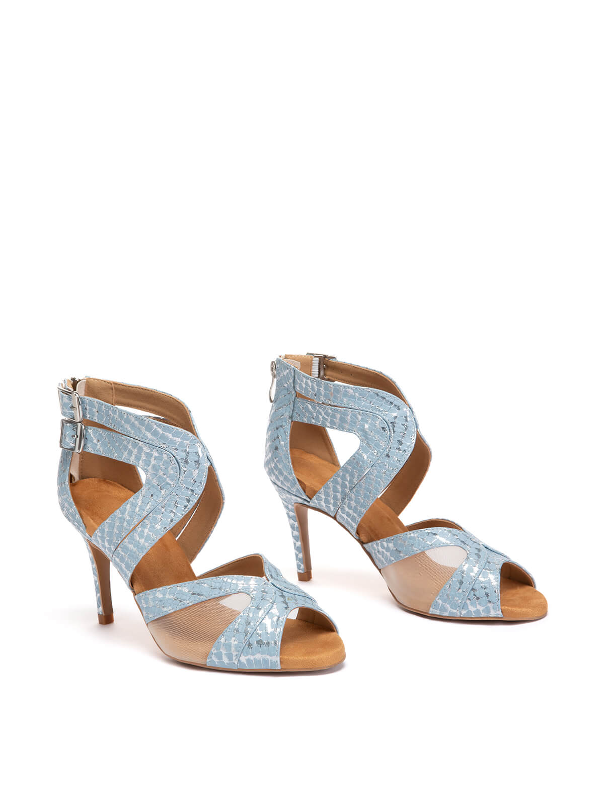 Bottes de danse à lacets en jean bleu