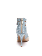 Bottes de danse à lacets en jean bleu