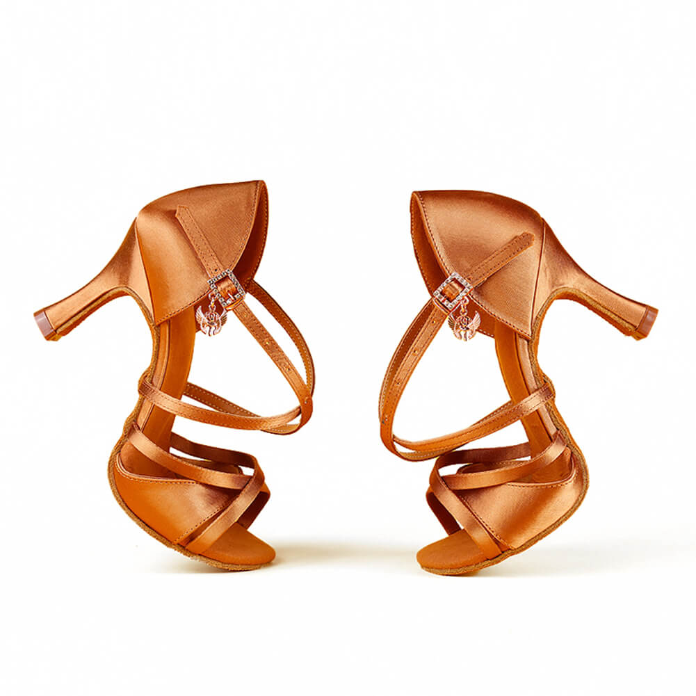 Bronze Silk Women's Latin Dancing Shoes