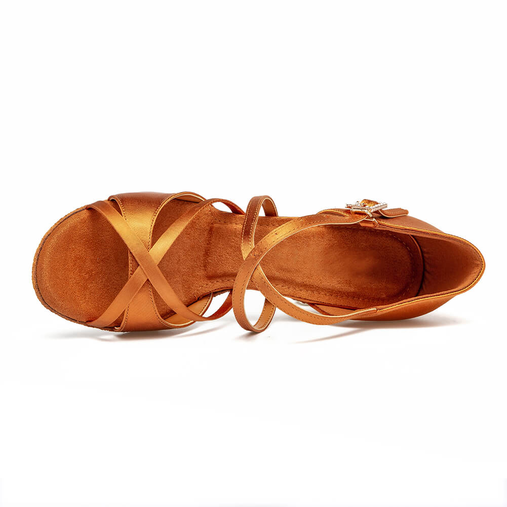 Bronze Silk Women's Latin Dancing Shoes