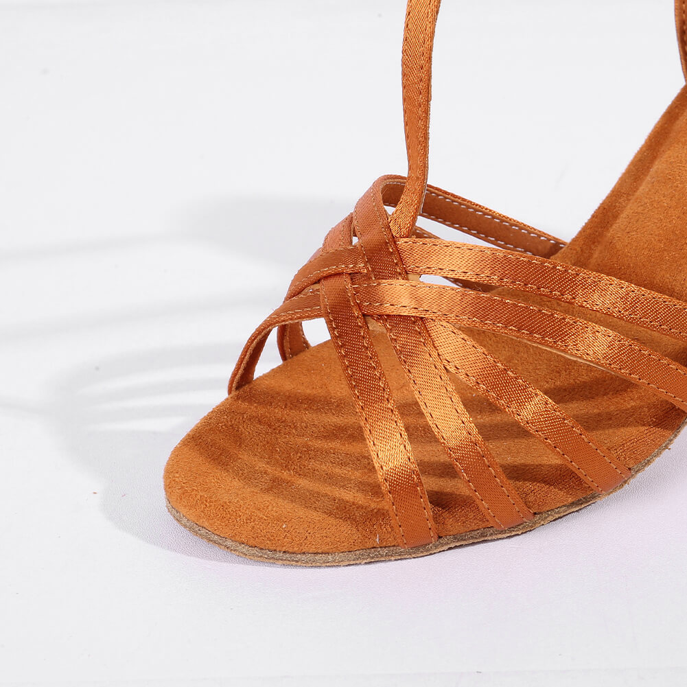 Bronze T-strap Women's Latin Dancing Shoes
