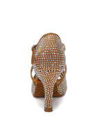 Brown Rhinestone Women's Latin Dance Shoes