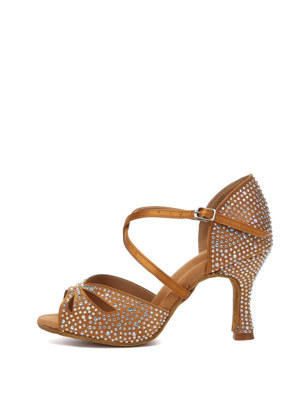 Brown Rhinestone Women's Latin Dance Shoes