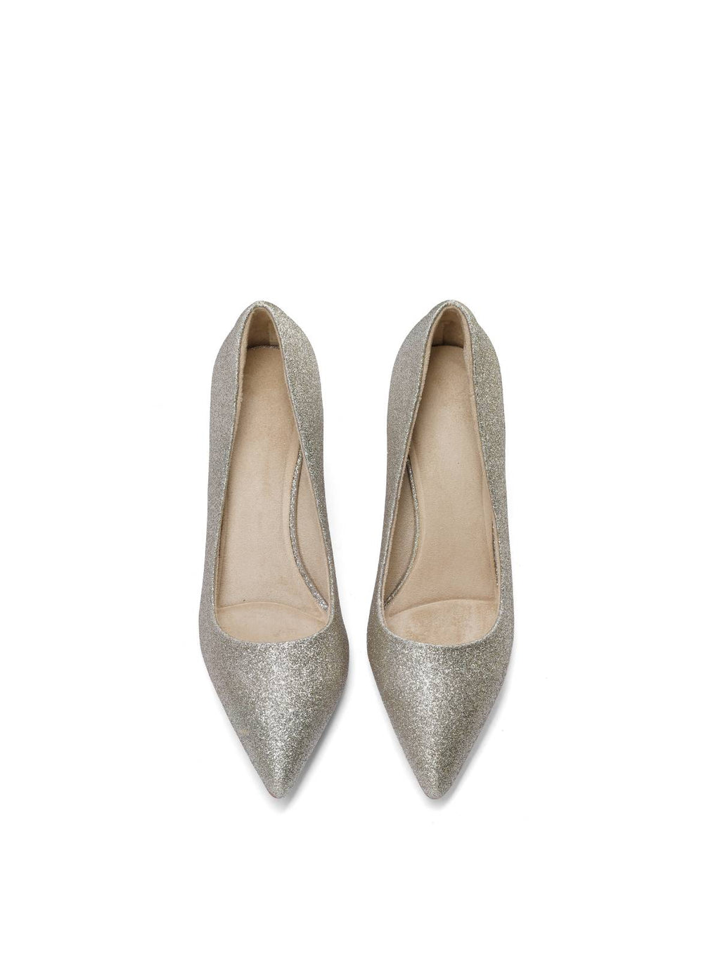 Gold Glitter Pump Heels