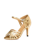 Gold PU Leather Latin Ballroom Shoes