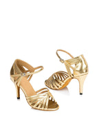 Gold PU Leather Latin Ballroom Shoes