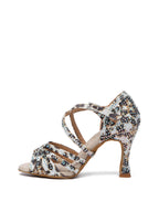 Leopard Rhinestone Latin Shoes
