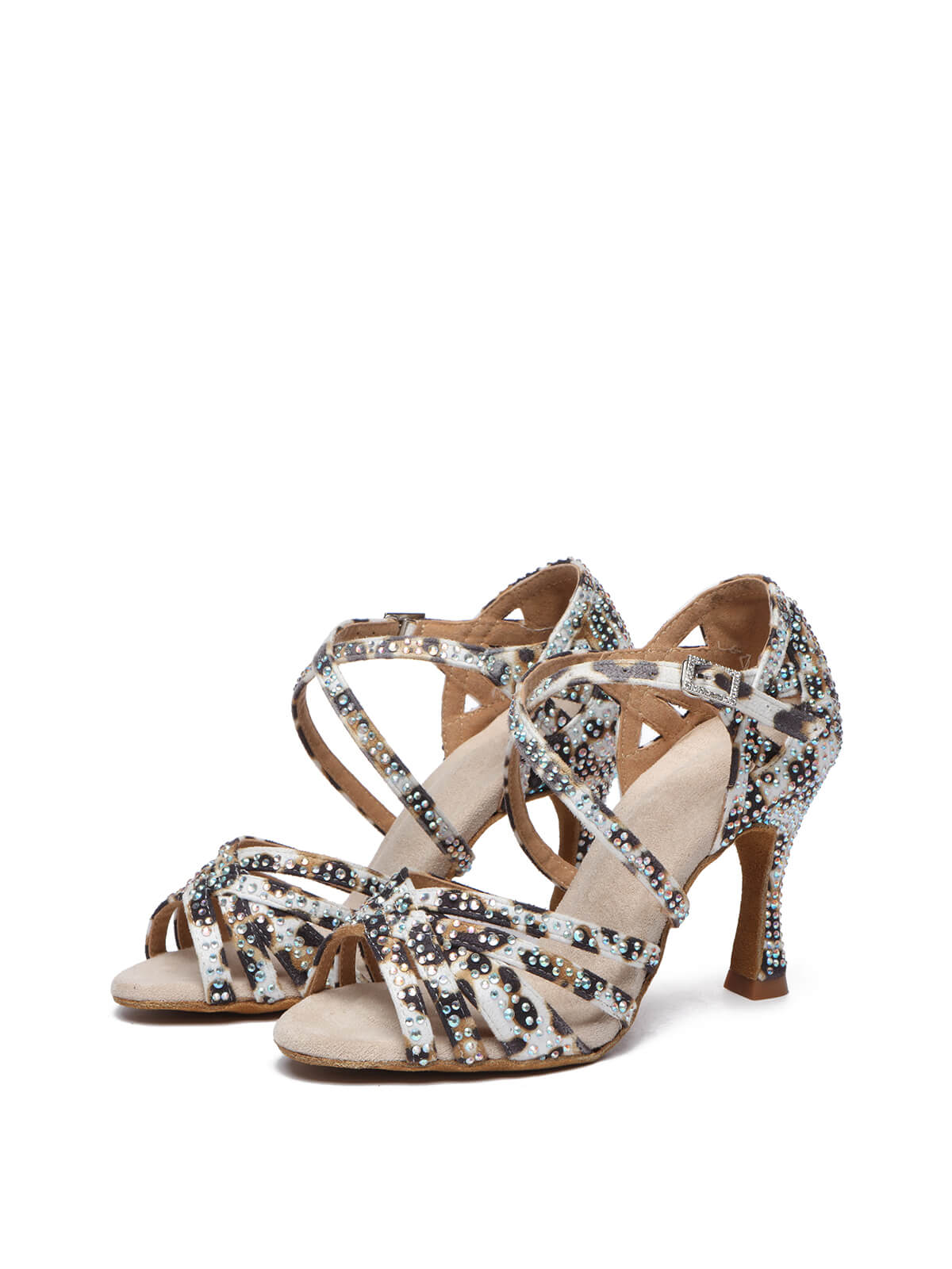 Leopard Rhinestone Latin Shoes