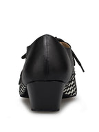 Men's Black＆White Checkered Dance Shoes