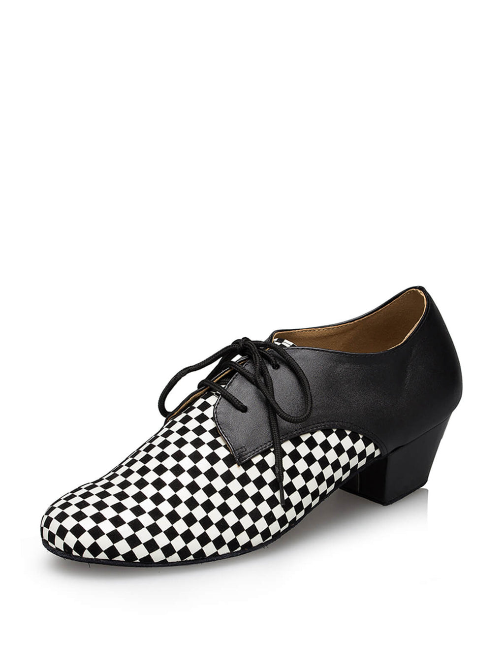 Men's Black＆White Checkered Dance Shoes