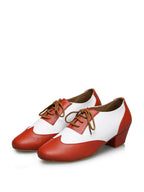 Men's Red & White Spliced Dance Shoes