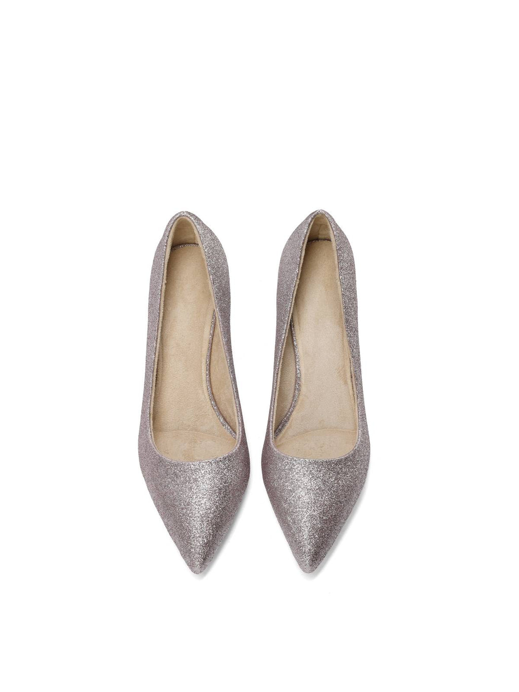 Purple Glitter Pump Heels