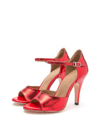 Red Faux Leather Tango Stiletto High Heels