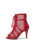 Red High Heel Latin Dance Boots