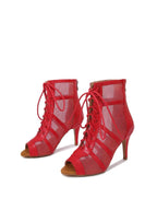 Red High Heel Latin Dance Boots