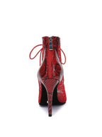 Red Lace Patent Leather Dance Boots