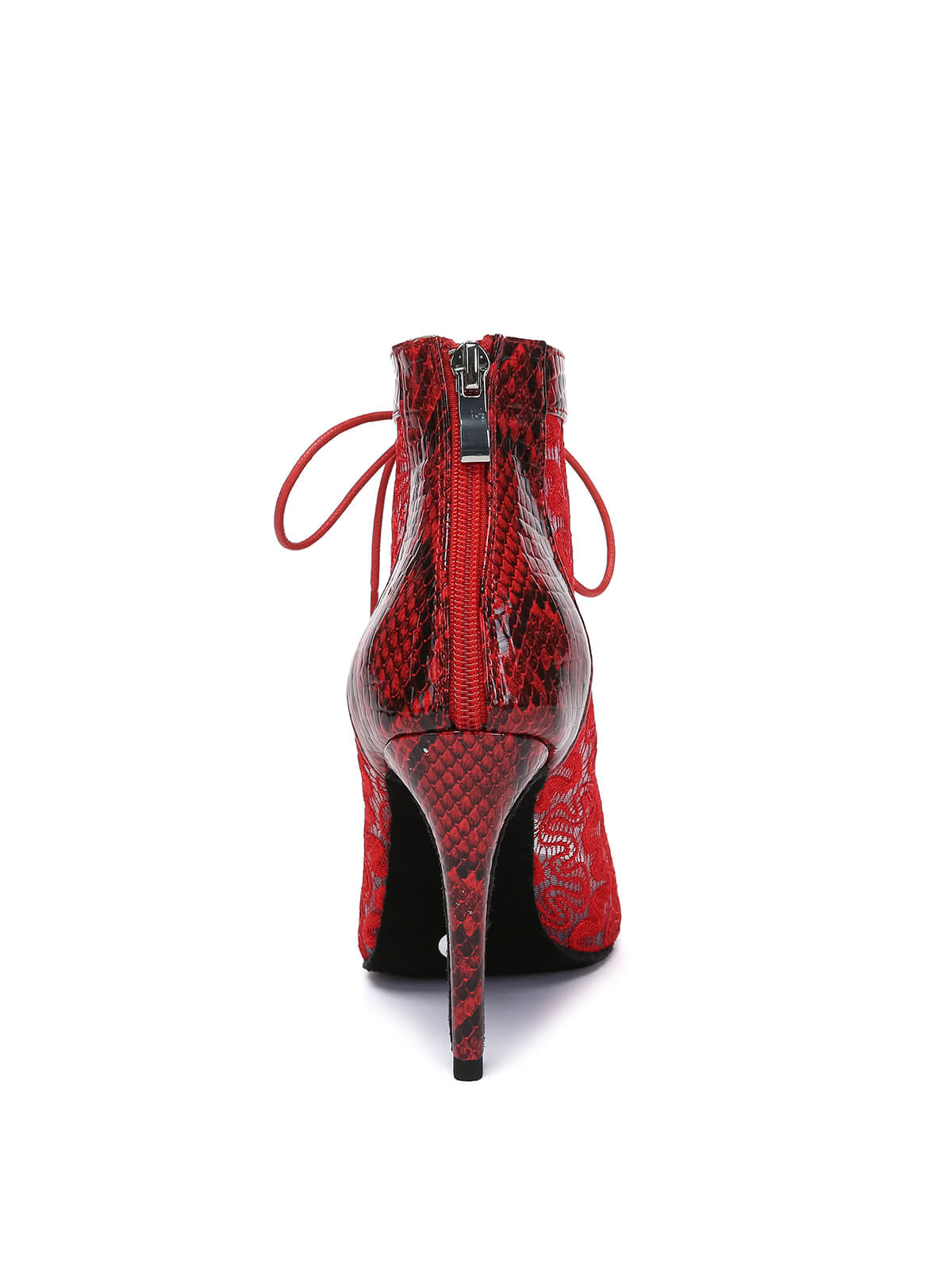 Red Lace Patent Leather Dance Boots
