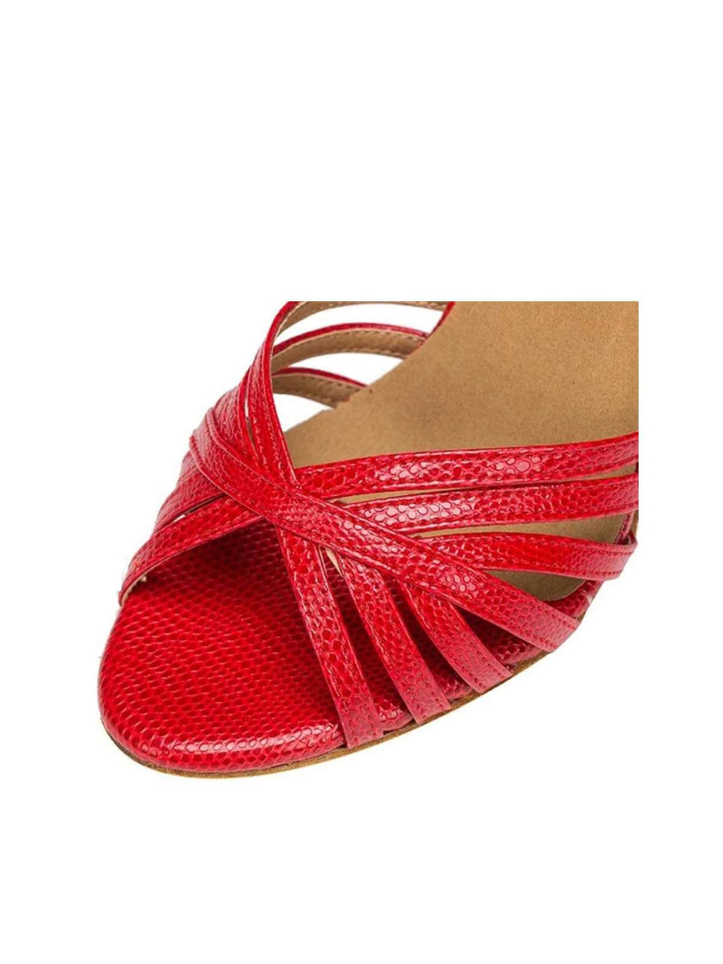 Red PU Leather Latin Ballroom Shoes