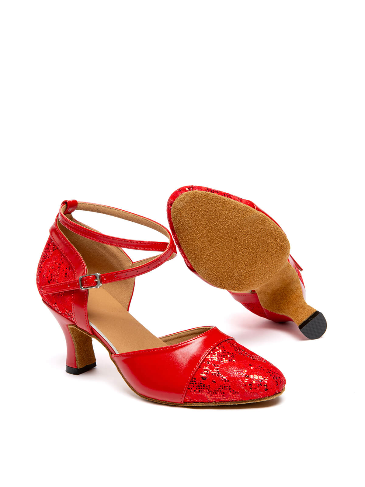 Chaussures à talons Abricot pour danse de salon latine