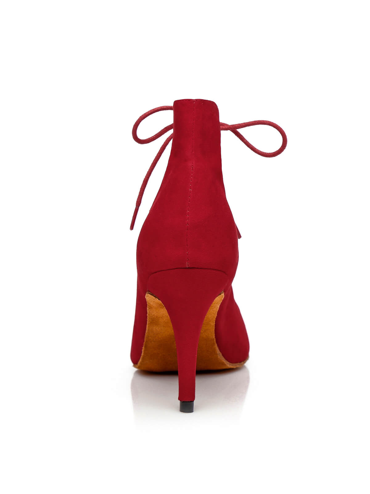 Red Suede Lace-Up Dance Boots