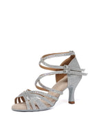 Silver Ballroom Latin Dancing Heels