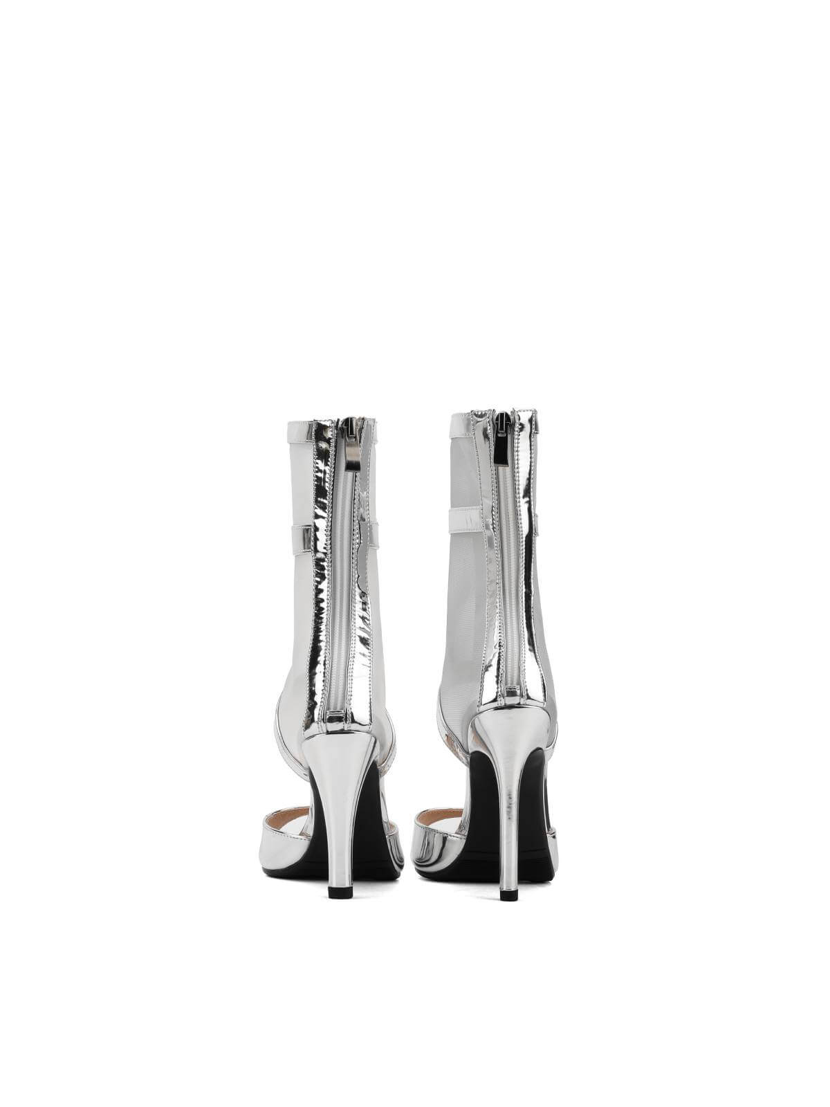 Silver Peep Toe Heels Dancing Boot