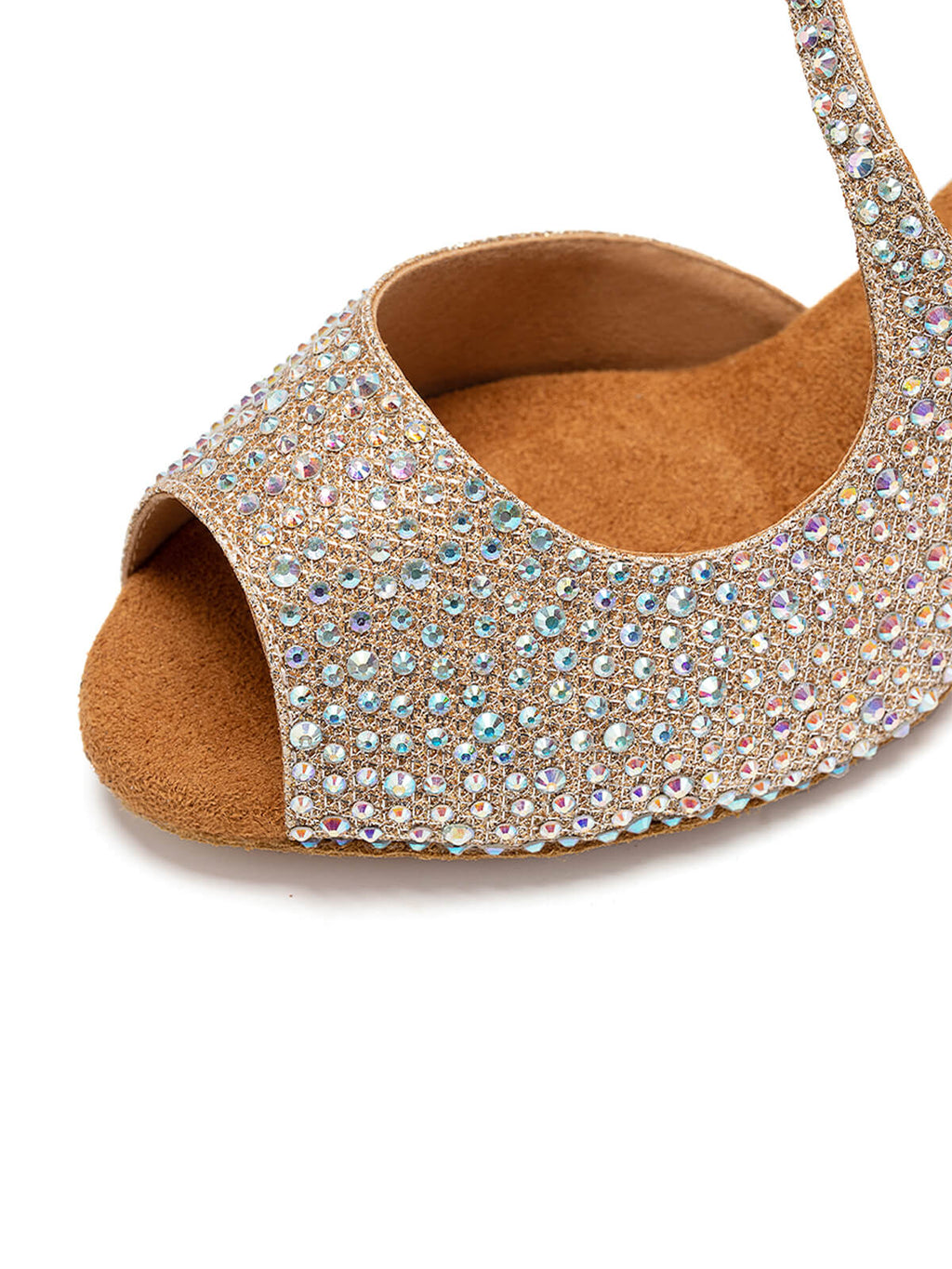 Gold Rhinestone Latin Ballroom Dance Shoes