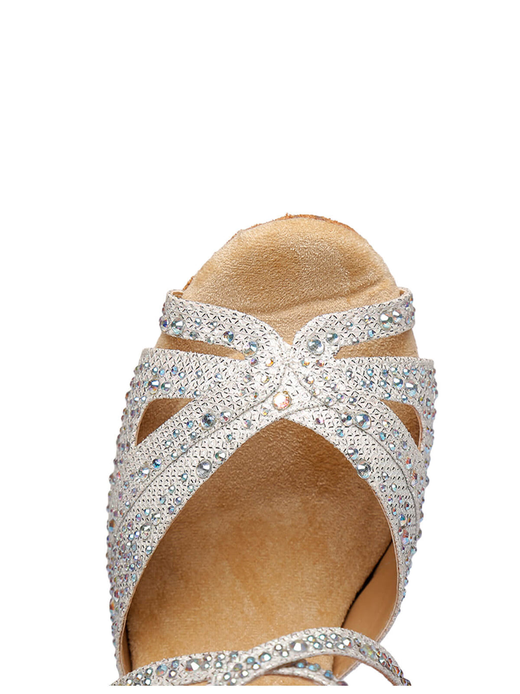 Silver Studded With Diamonds Latin Shoes