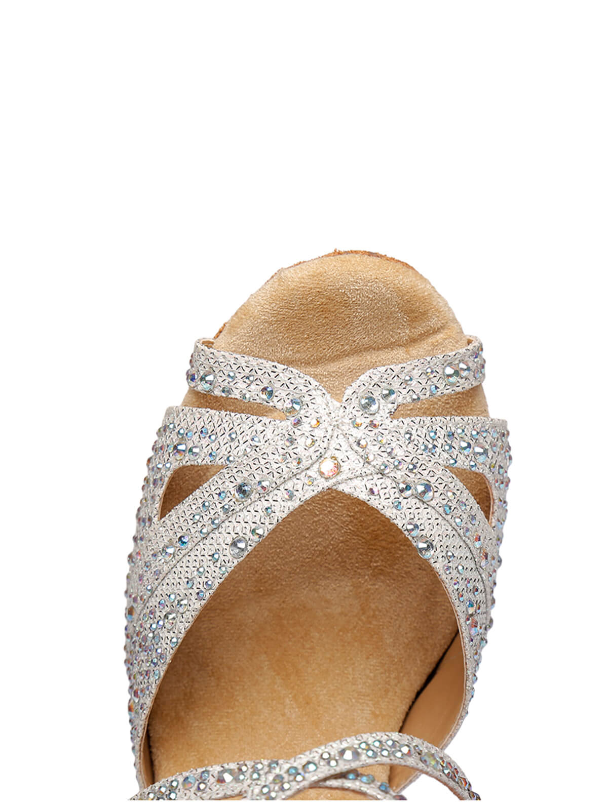 Silver Studded With Diamonds Latin Shoes