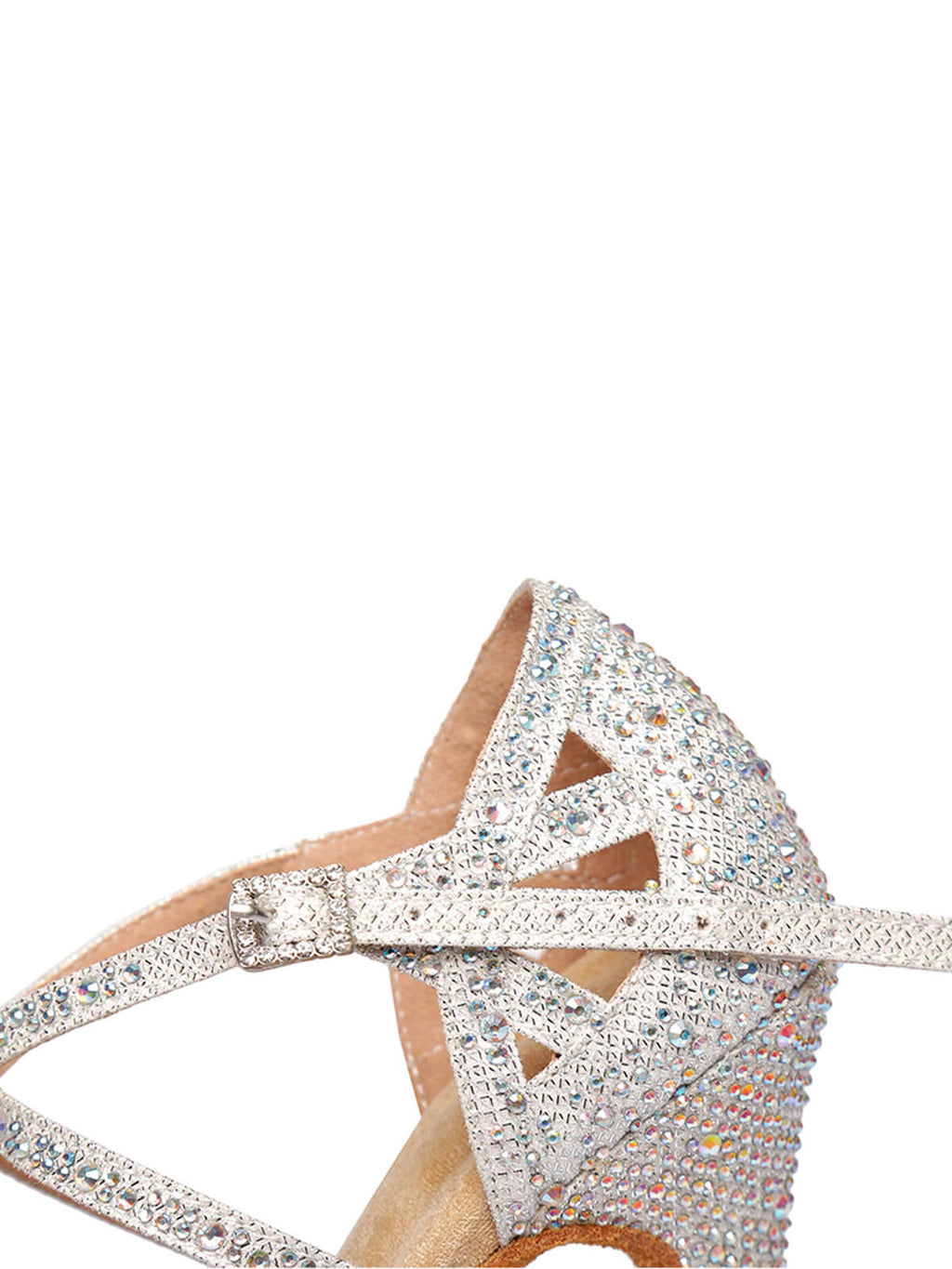 Silver Studded With Diamonds Latin Shoes