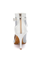 Silver-White Matte Lace-up Dance Shoes
