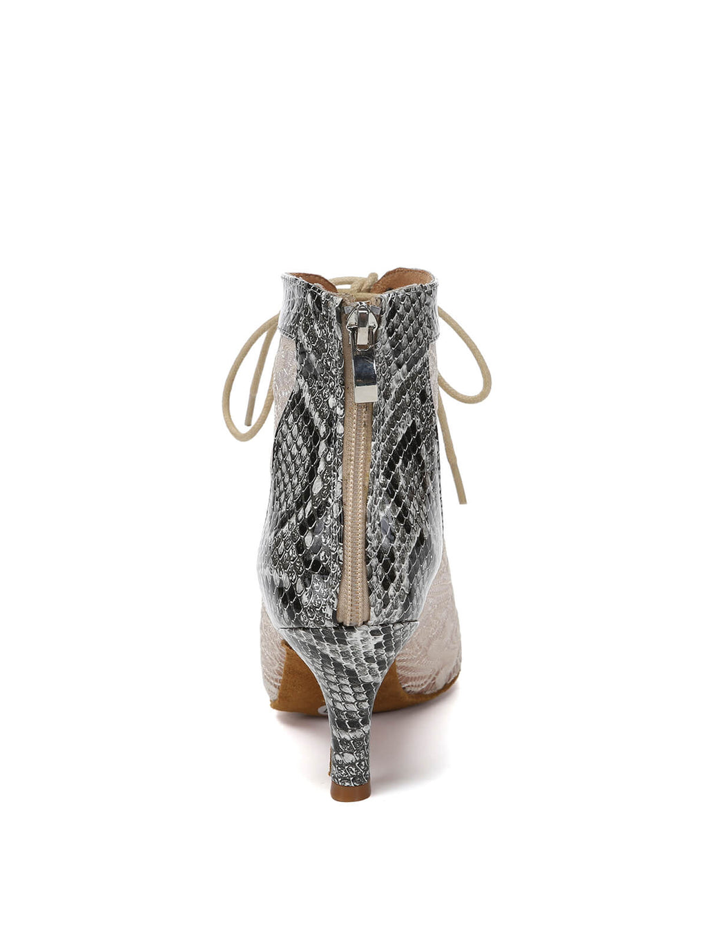 White Snake Lace Patent Leather Dance Boots