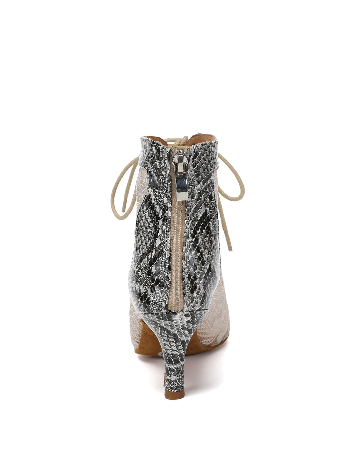 White Snake Lace Patent Leather Dance Boots