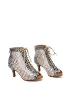 White Snake Lace Patent Leather Dance Boots